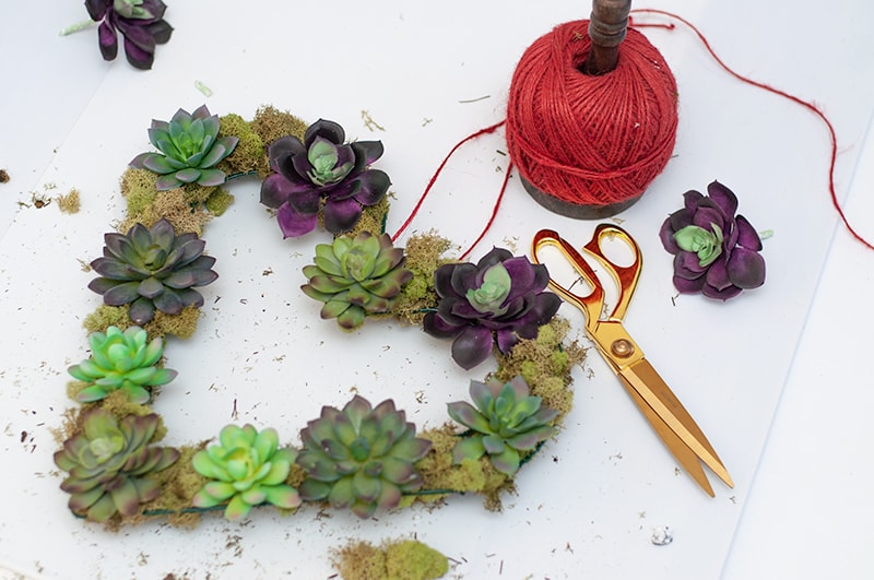 How to make a DIY Heart Succulent Wreath