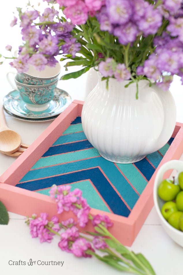 Painted Spring Serving Tray with DecoArt