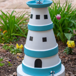 Terra Cotta Pot DIY Lighthouse Garden Project