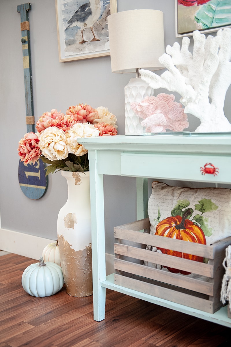 Fall Textured Vase Makeover for a perfect coastal Fall look