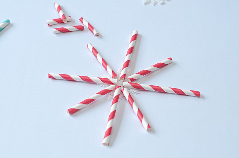 Paper Straw Snowflake Ornament