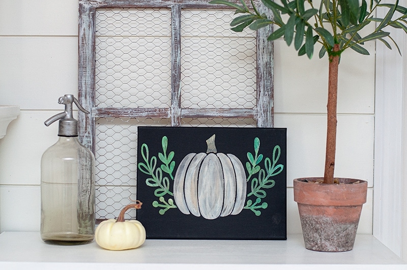 Fall Painted Pumpkin perfect Fall home decor craft